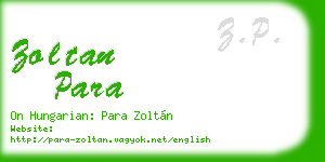 zoltan para business card